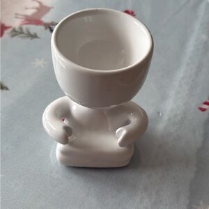 Mini White "Sitting Man" Ceramic Succulent Planter